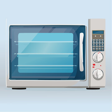 Illustration of a modern microwave oven