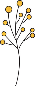 Minimal floral doodle illustration. Simple hand drawn flower design.