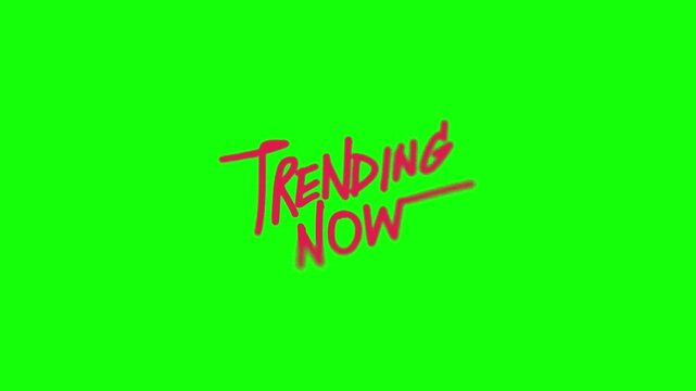 Trending now sign with hanger on green background
