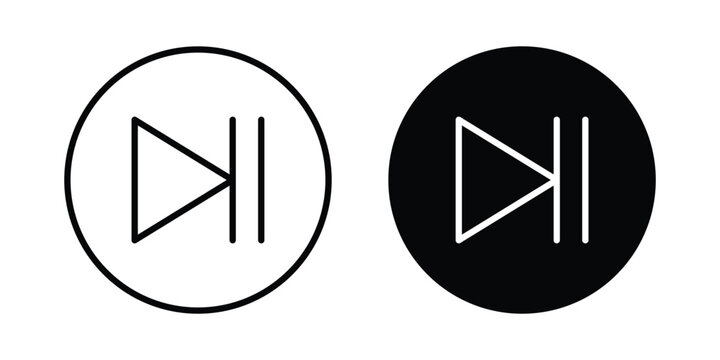 Play pause icon vector concept set