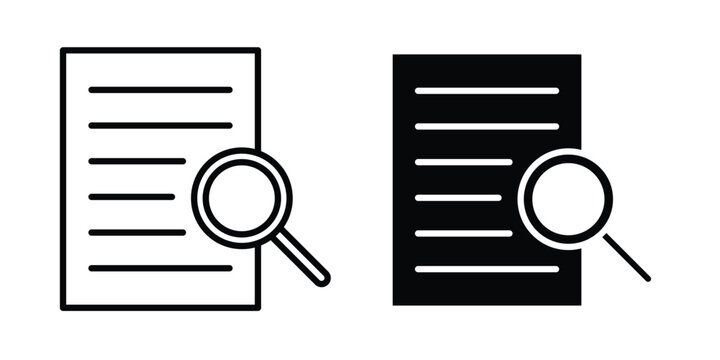 Research paper icon vector concept set