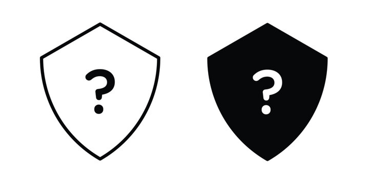 Shield interrogation icon vector concept set