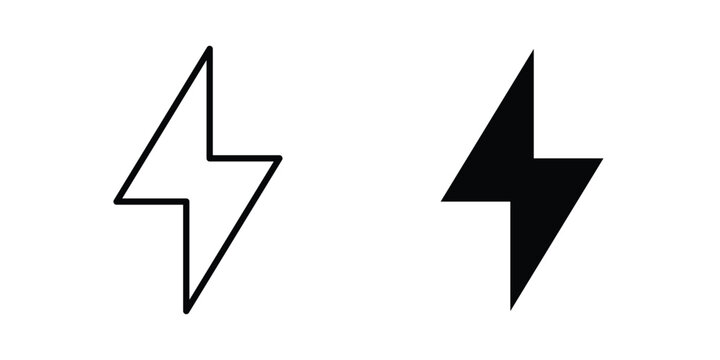 Thunder bolt icon vector concept set