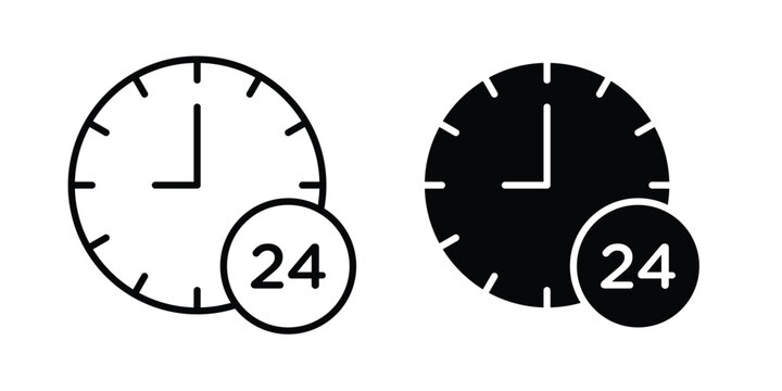 Time twenty four icon vector concept set