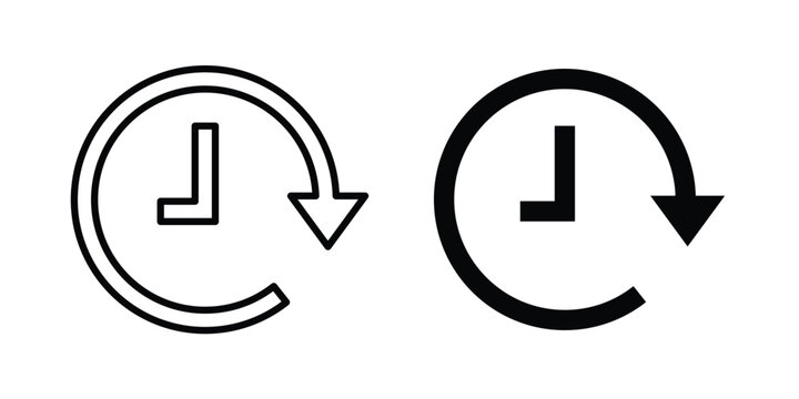 Time forward icon vector concept set