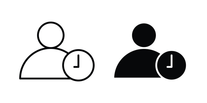 User time icon vector concept set