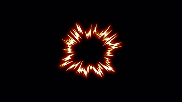 Cartoon Orange Radial Explosion, Hand Drawn Jagged Muzzle Flash VFX