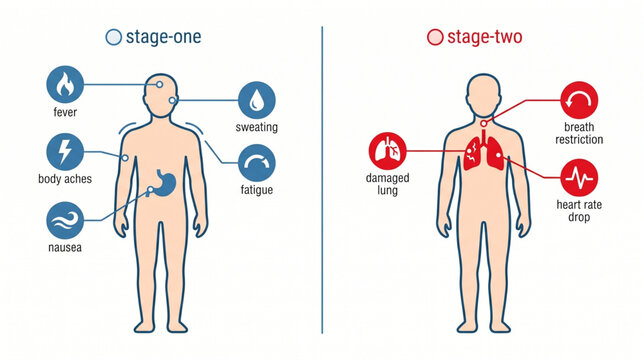 Hantavirus Pulmonary Syndrome Symptoms Two Stages Medical Infographic