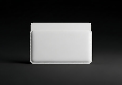Isolated leather credit card sleeve holder mockup with blank surface for branding identity, financial accessory template