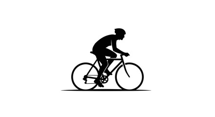 Fototapeta premium Cyclist Silhouette Riding Bicycle Vector Graphic