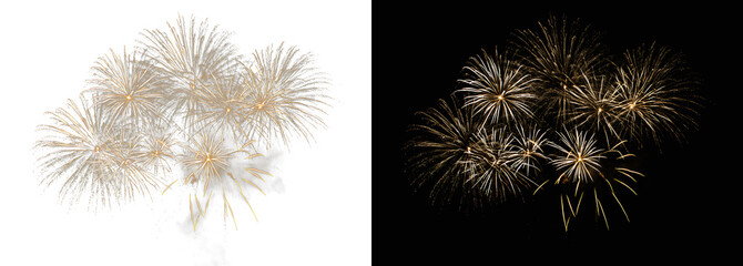 Obraz premium luxury golden firework burst background with elegant glowing sparkles and festive particles on black digital texture wallpaper