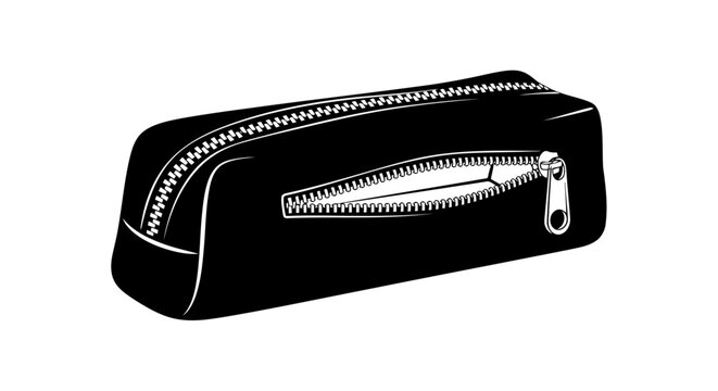 A black pouch with a zipper