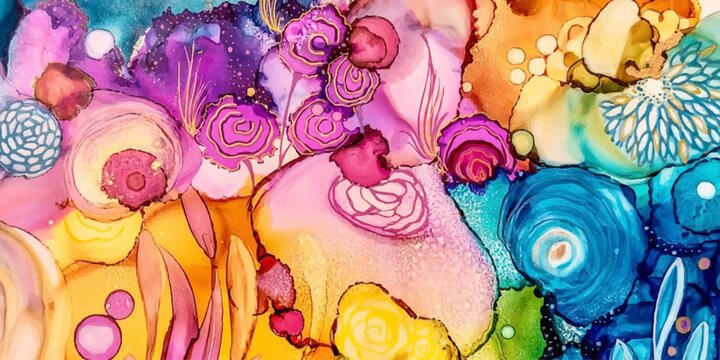 Floral pattern vector art. Full vectorized wall decor 2d flat texture design
