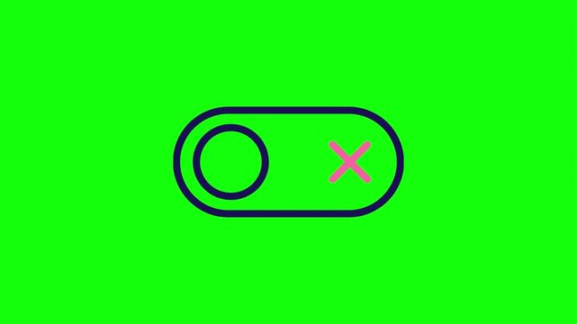 Black toggle switch on green background