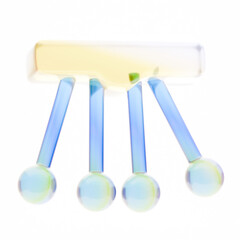 Naklejka premium 3D Cute School Kids Icon Teacher Education Preschool Kindergarten Toy Children Study Learning Academic Cartoon