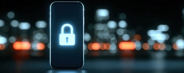 Fototapeta premium Secure mobile smartphone app interface design protects the user while the system encrypts every message and private file.