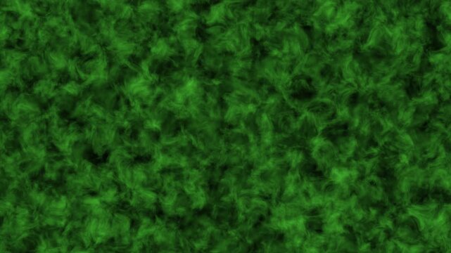 Ethereal green smoke or toxic gas cloud swirling abstract movement fluid texture seamless background loop