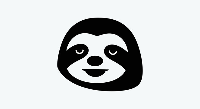 Sloth face illustration on white background