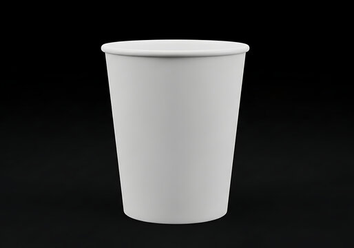 Isolated blank white paper cup for hot beverages, empty takeaway coffee container mockup, branding template, beverage service