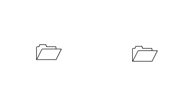 Two outline folders and a dollar sign icon on a white background Keywords: folder, document, file, data, storage, archive, information, money, dollar, currency, finance, business, icon, symbol