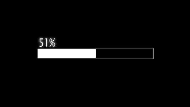 Charging loding bar concept on black background.