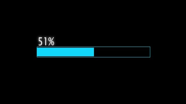 Charging loding bar concept on black background.