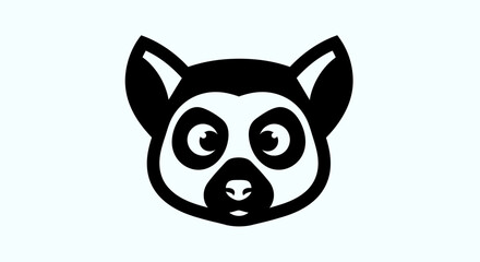Stylized black and white lemur face © Andre