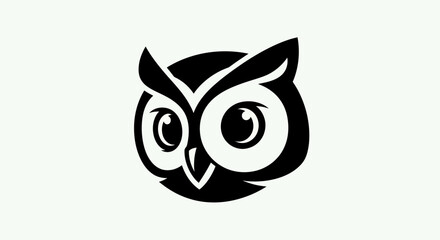 Fototapeta premium Stylized black and white owl icon