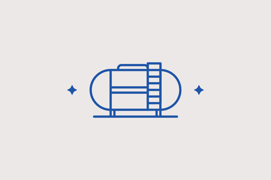 LPG gas tank line icon for alternative fuel storage and industrial gas supply. Industrial vector illustration for energy resource management and propane delivery services.