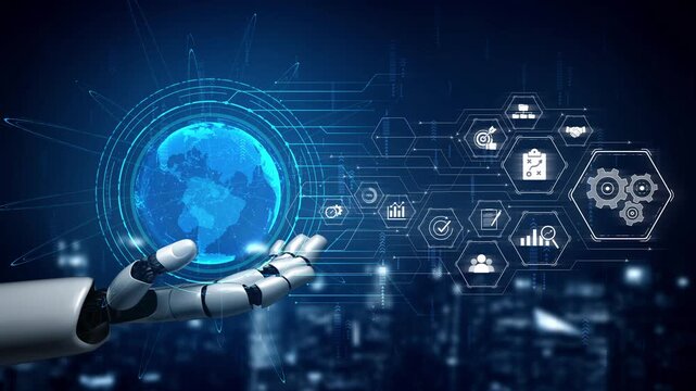 AI optimizing business management system, enhancing productivity, tracking progress, analyzing performance, and automating teamwork coordination across structured operations. Marrow