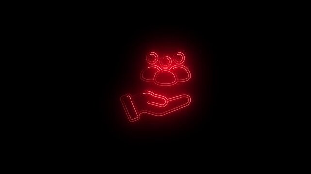 Neon loyalty concept, the people, advocates for your brand who will continuously engage with, repeatedly purchase from, and trust your business. Loyalty icon on with black background