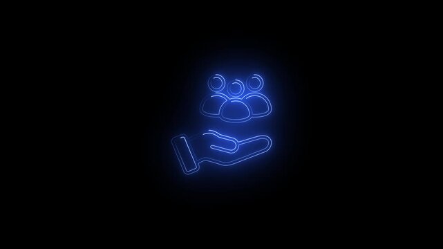 Neon loyalty concept, the people, advocates for your brand who will continuously engage with, repeatedly purchase from, and trust your business. Loyalty icon on with black background