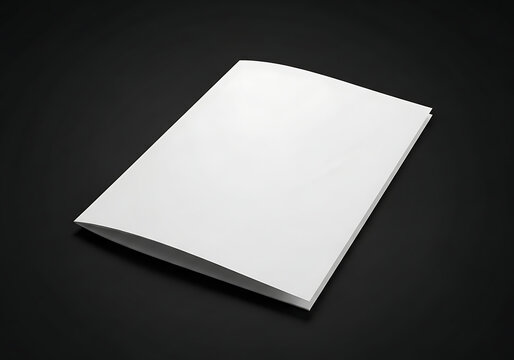 Isolated empty white brochure cover mockup template, clean paper document portfolio display, branding identity, presentation