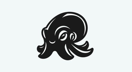Stylized black octopus graphic design © Andre