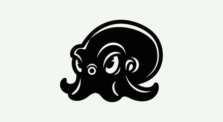 Stylized black octopus graphic design © Andre