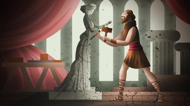 pygmalion sculptor and galatea statue coming to life greek myth