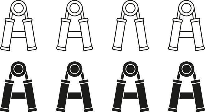 Black and white vector icons of dividers, compasses, and measuring tools for design, drafting, geometry, and technical drawing concepts.