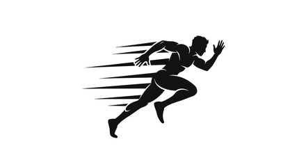 Obraz premium A silhouette of a person running fast.