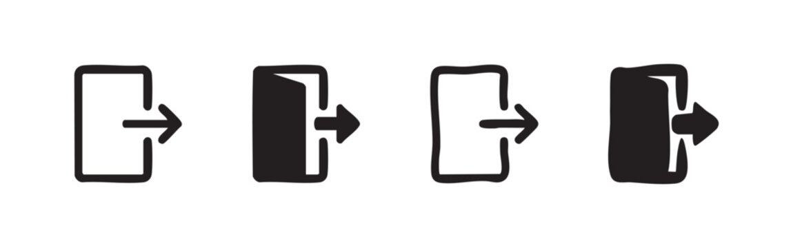 Door icons: entry and exit symbols