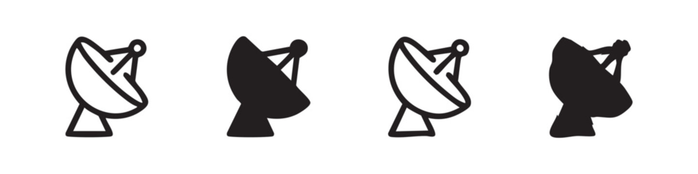 Satellite dish icons: communication and signal receiver