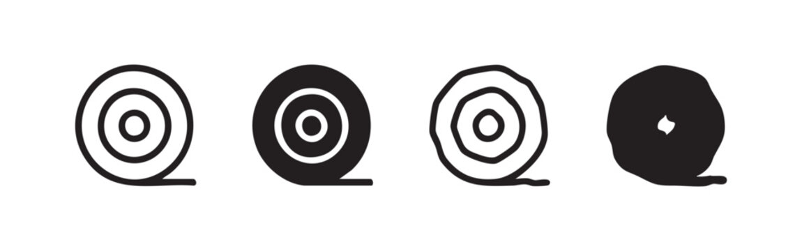 Spool or Bobbin Icons: Outline, Solid, Textured, Jagged Variations