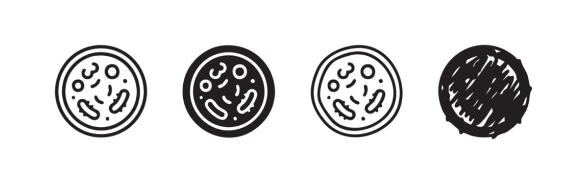 Microscope slide icon set, vector illustration