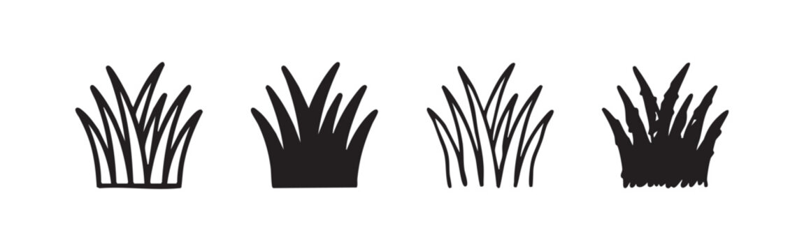 Grass icon set, vector illustration