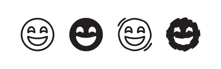 Obraz premium Happy face icons with various styles