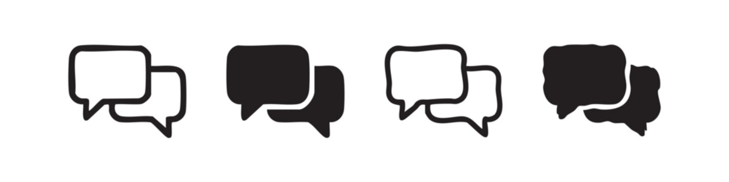 Speech bubble icons in different styles