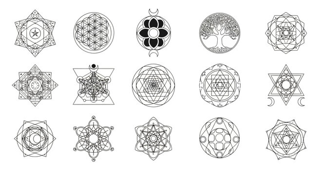 Esoteric Symbols Collection: Sacred Geometry, Alchemy, Mystical Ornaments