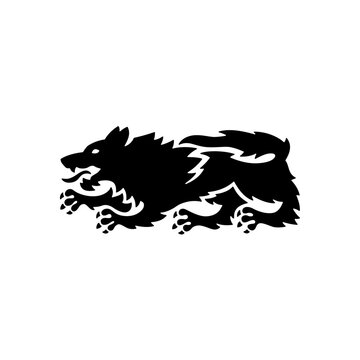 wolf heraldry heraldic vintage coat of arms logo vector icon illustration