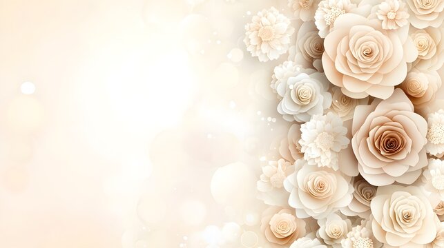 Elegant Floral Composition with Soft Hues and Subtle Bokeh Effect for Background Design