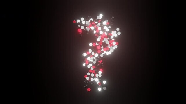 Animated 3D dot make a question mark in futuristic style. Full HD. 4K