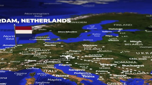 Flight From Ankara TURKEY to Amsterdam NETHERLANDS with flag pins